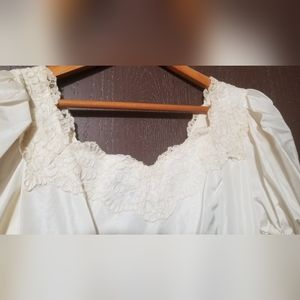 Sz20 Homemade White Wedding Dress w Matching Hat Vale